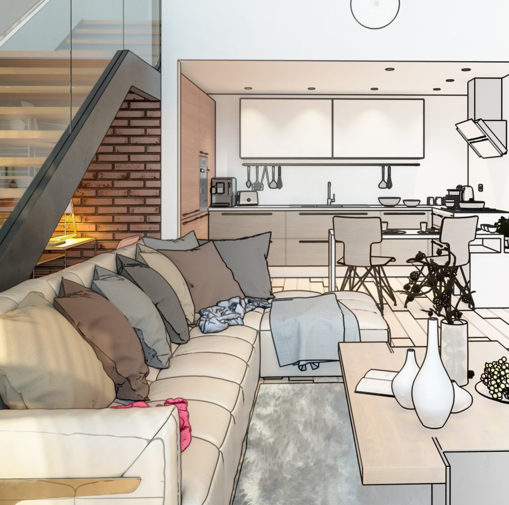 Projetos 3D personalizados do Espaço Arte para decoração de interiores em Espinho